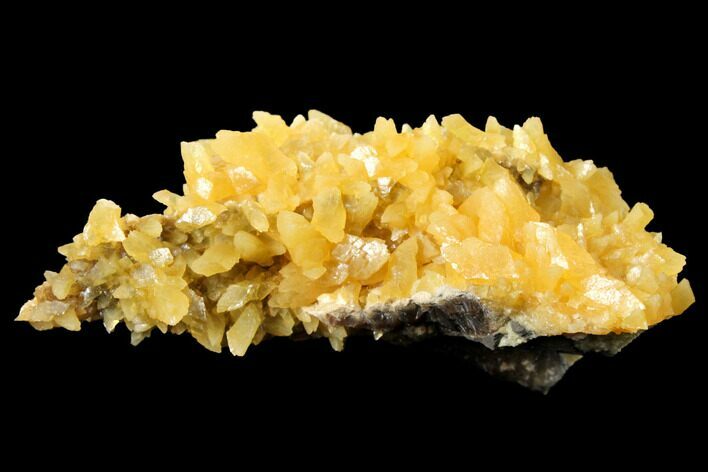 Fluorescent, Yellow Calcite Crystal Cluster - South Dakota #129703